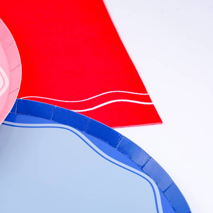 Gatherings by Curated Paperie - Wholesale Disposable Plate - Blue Color Block Dinner Paper Plates