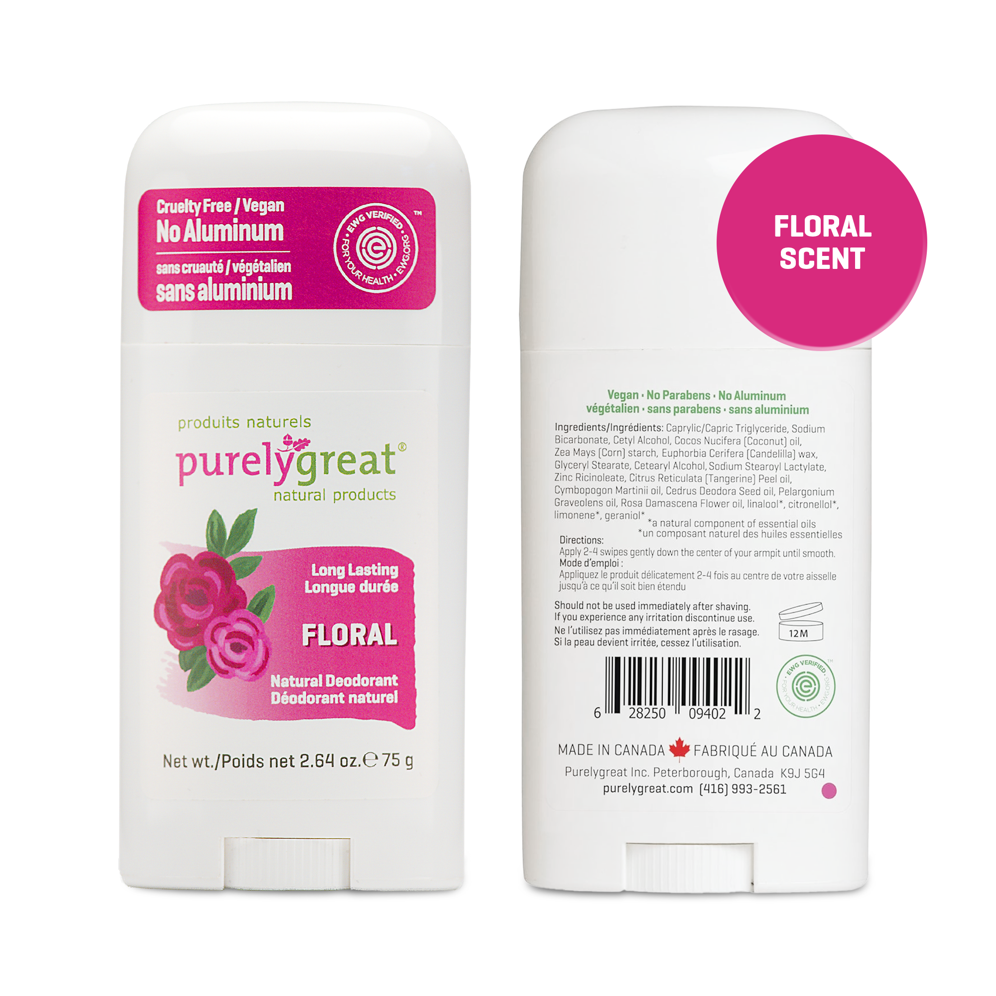 Purelygreat Natural Deodorants - Wholesale Deodorant - Unisex - Purelygreat Stick Deodorant - Floral8
