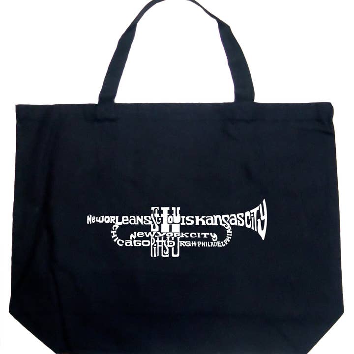 LA Pop Art Word Art Tote Bag - Trumpet for wholesale by LA Pop Art