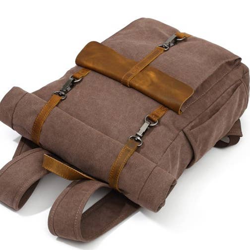 MyBackShops - Wholesale Backpack - Unisex - Bruxelles - Roll Up Hiking Adventurers - Army Green4