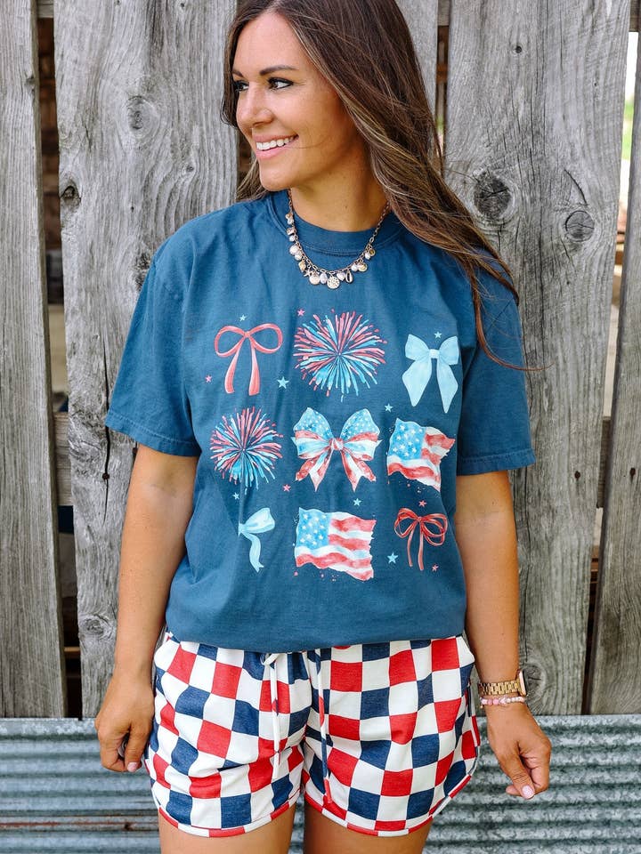 Emerlie Love - Wholesale T-Shirt (Graphic) - Women's - Fireworks & Freedom Graphic Tee - Midnight Blue