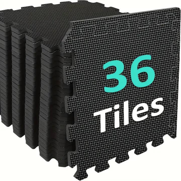 36 pcs Interlocking Mats, 12.2''12.2'' Spray tan Salon & gym for wholesale by verona home and gift