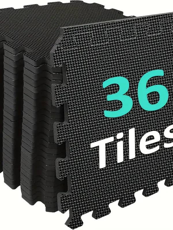 36 pcs Interlocking Mats, 12.2''12.2'' Spray tan Salon & gym for wholesale by verona home and gift