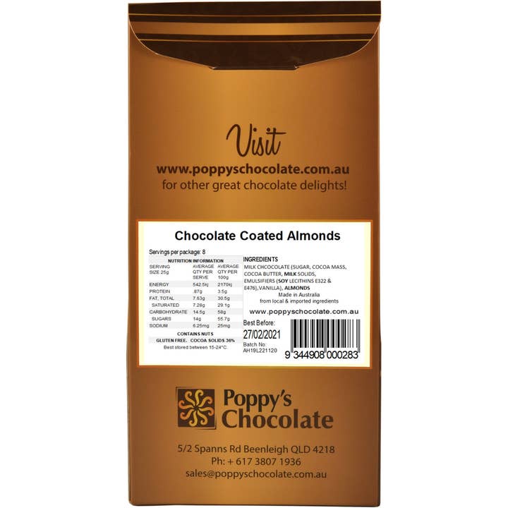 Poppy's Chocolate - Wholesale Chocolate-covered sweets - Milk Chocolate Coated Almonds 200g2