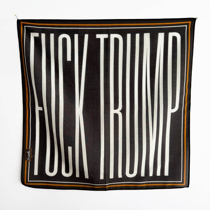 Fuck Trump Handkerchief - Black for wholesale by frank.