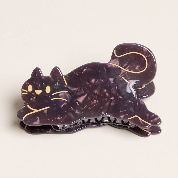 Voguette Paris – Großhandel Haarclip – Damen – Braune violette Katzen-Haarspange0