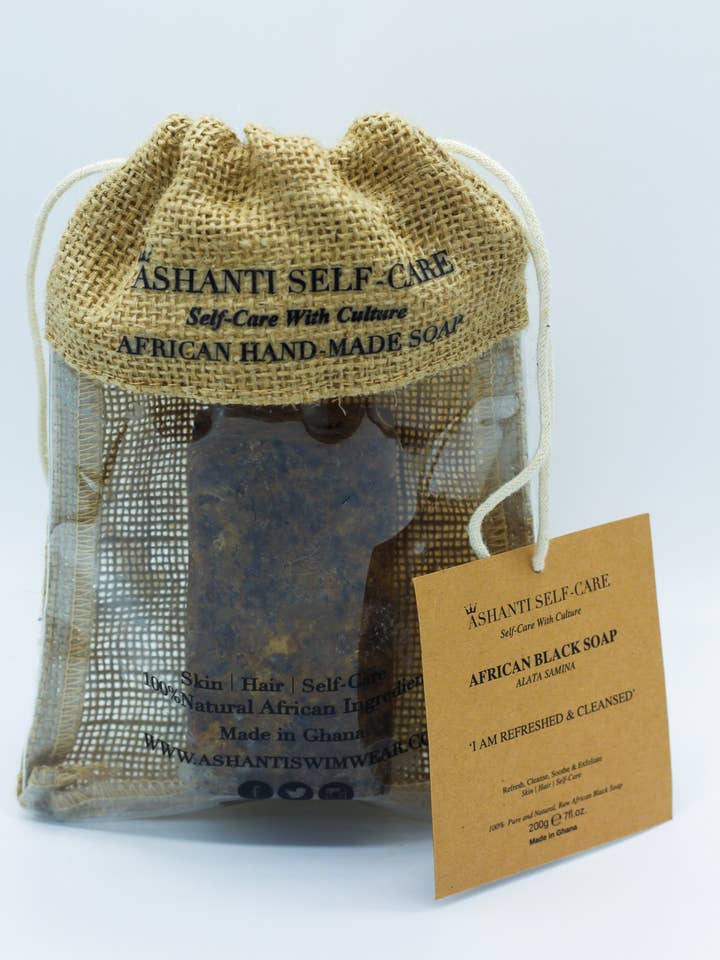 Afrikanische schwarze Seife 200g für den Großhandel von Ashanti Swimwear