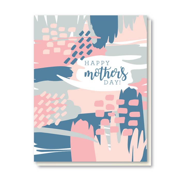 Brush Strokes Mother's Day Card for wholesale by doodle bird design