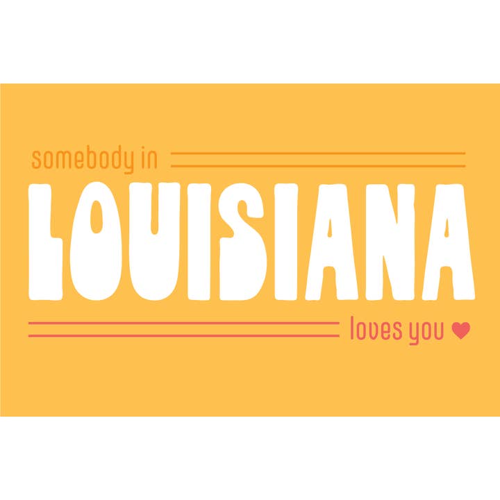 Someone in Louisiana Loves You - Set di cartolina per la vendita all'ingrosso da parte di Public School Paper Co.