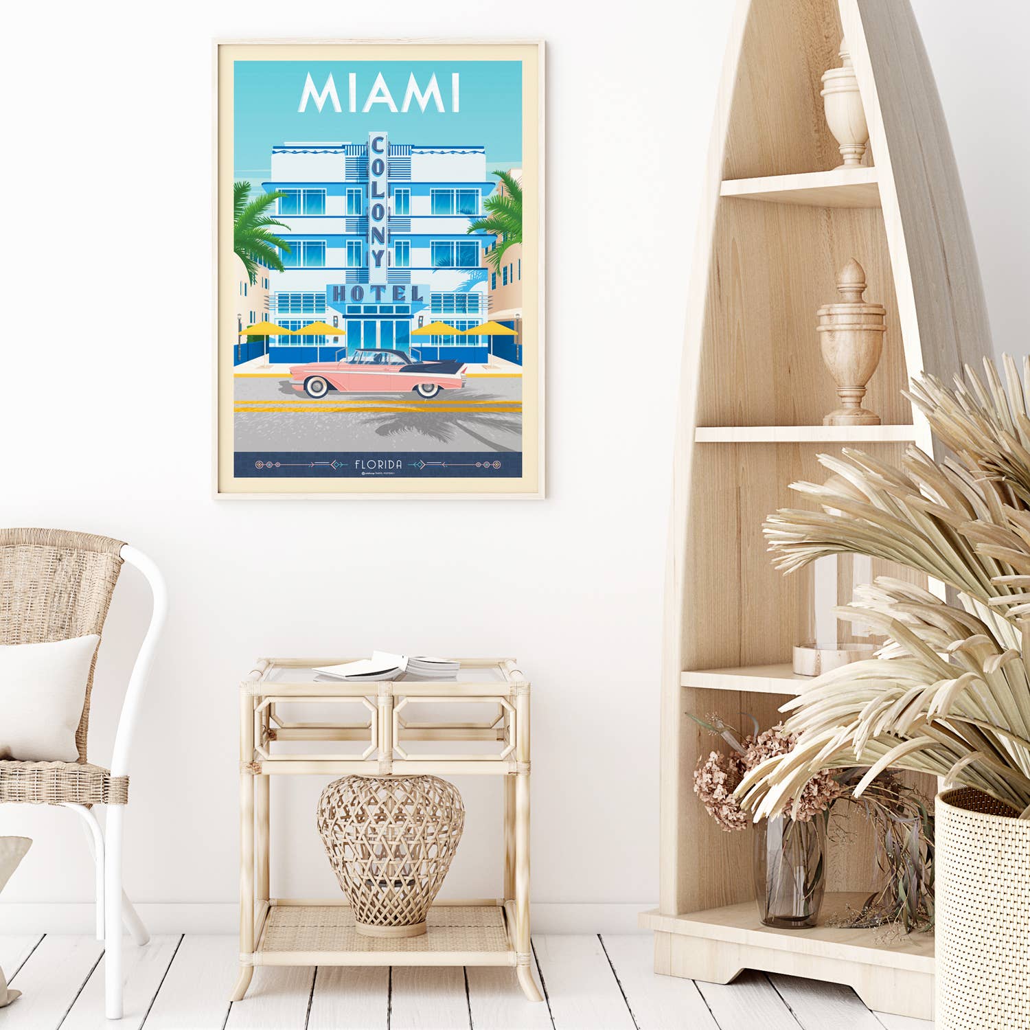 Olahoop Travel Posters - Wholesale Poster - Miami Florida - Colony Hotel - USA Travel Poster1