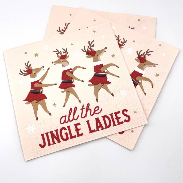soiree-sisters - Wholesale Disposable Napkin - Funny Christmas Cocktail Napkins | Jingle Ladies - 20ct3