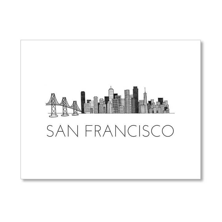 CARTÃO EM BRANCO “SAN FRANCISCO SKYLINE” por atacado de LO in LONDON®