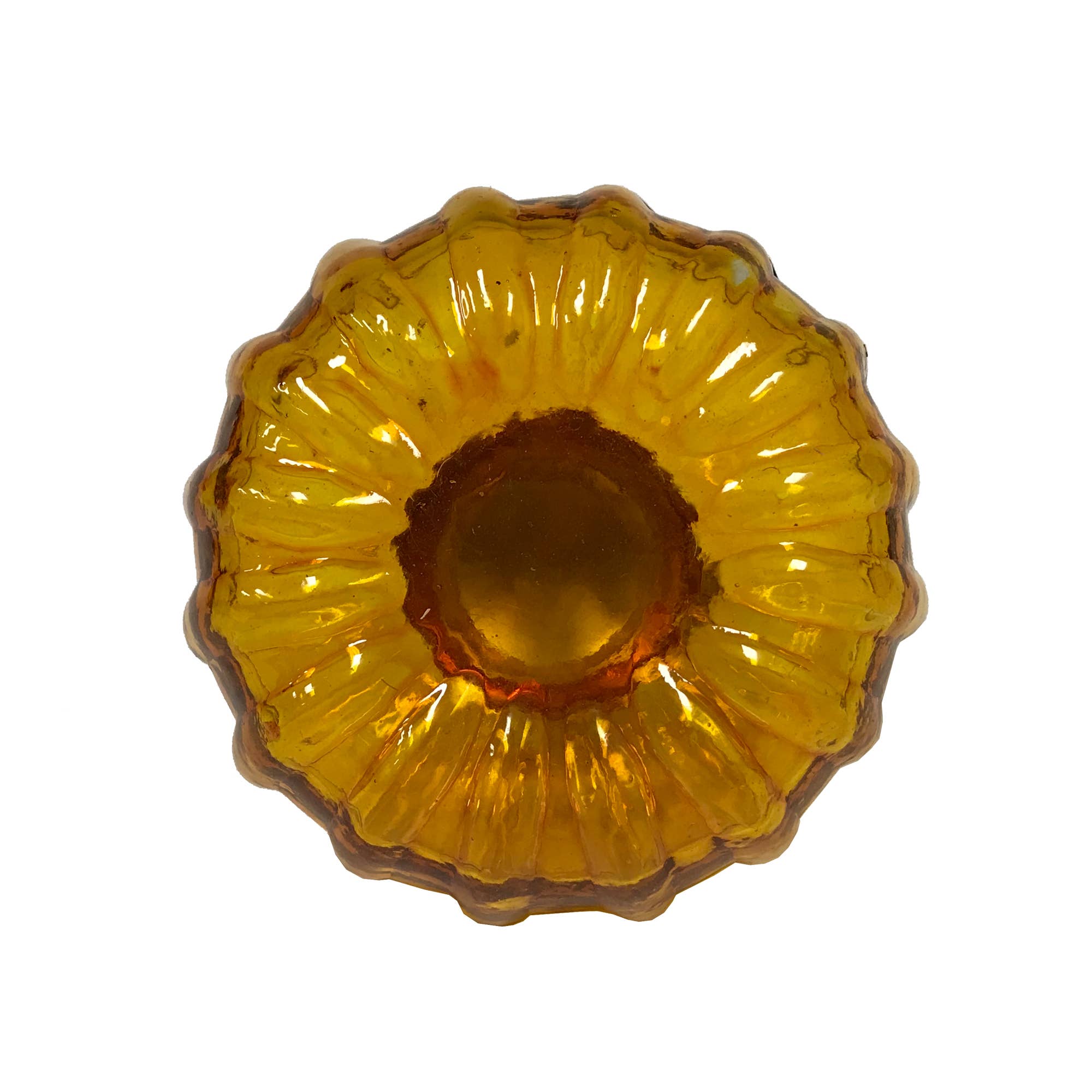 Madison Bay Co. - Historical Home Decor Reproductions – Engroshandel Blækblok – Blækglas i ravfarvet hvirvelglas med nikkelbelagt låg, 3"2