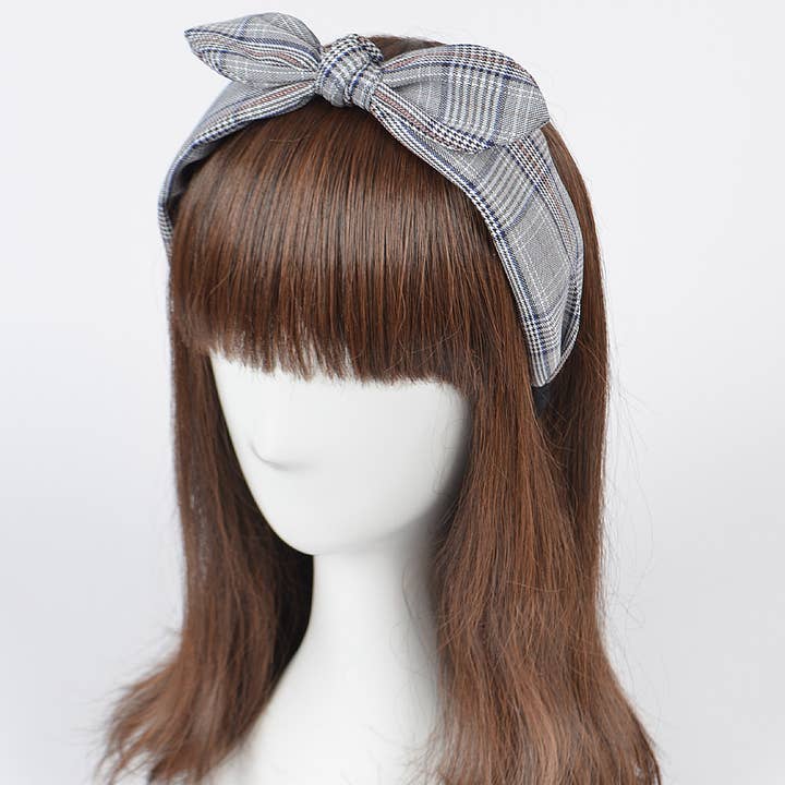 Plaid Braided Headband for wholesale by 3AM BY H&D ACCESSORIES