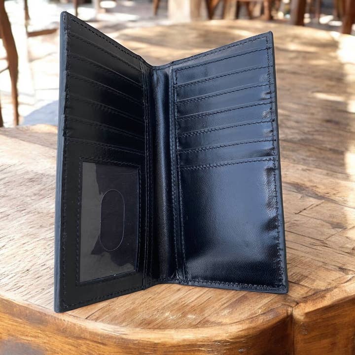 Western Linens - Wholesale Wallet - Men's - Rodrigo Cowhide & Tooled Leather Men's Checkbook Wallet