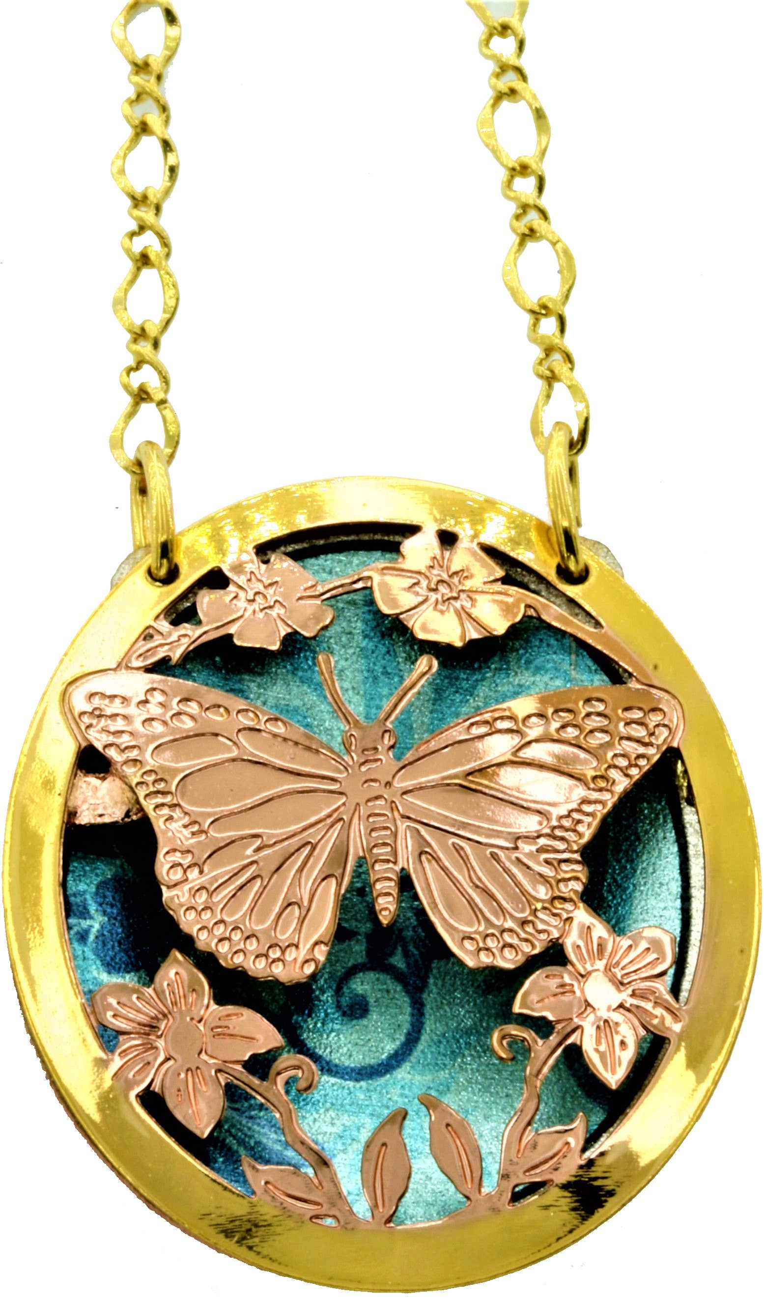 COPPER ARTS INC. - Wholesale Pendant/Charm Necklace - NPT 12 Cut Out Butterfly Necklace NPT-120