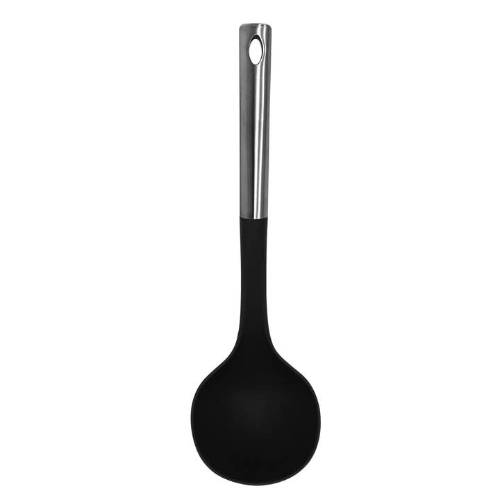 Millvado - Nylon Utensils SS Handle, Soup Ladle, Black, 13" for wholesale by Kadra Kitchenware