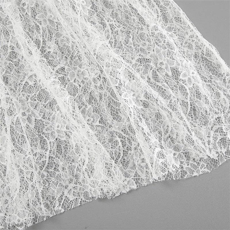 VIT Elegant spetskjol med blommönster och hög midja i midilängd för wholesale på Faire10