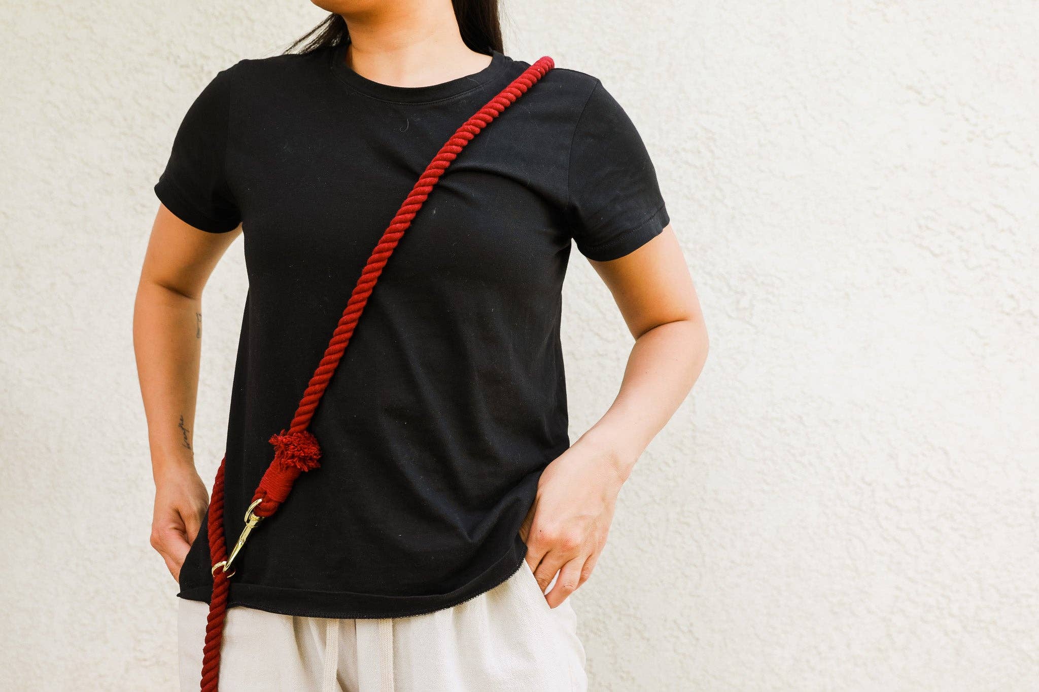 Cavology - Wholesale Pet Leash - Dog - DOG LEASH HANDS FREE ROPE - Red Crimson1