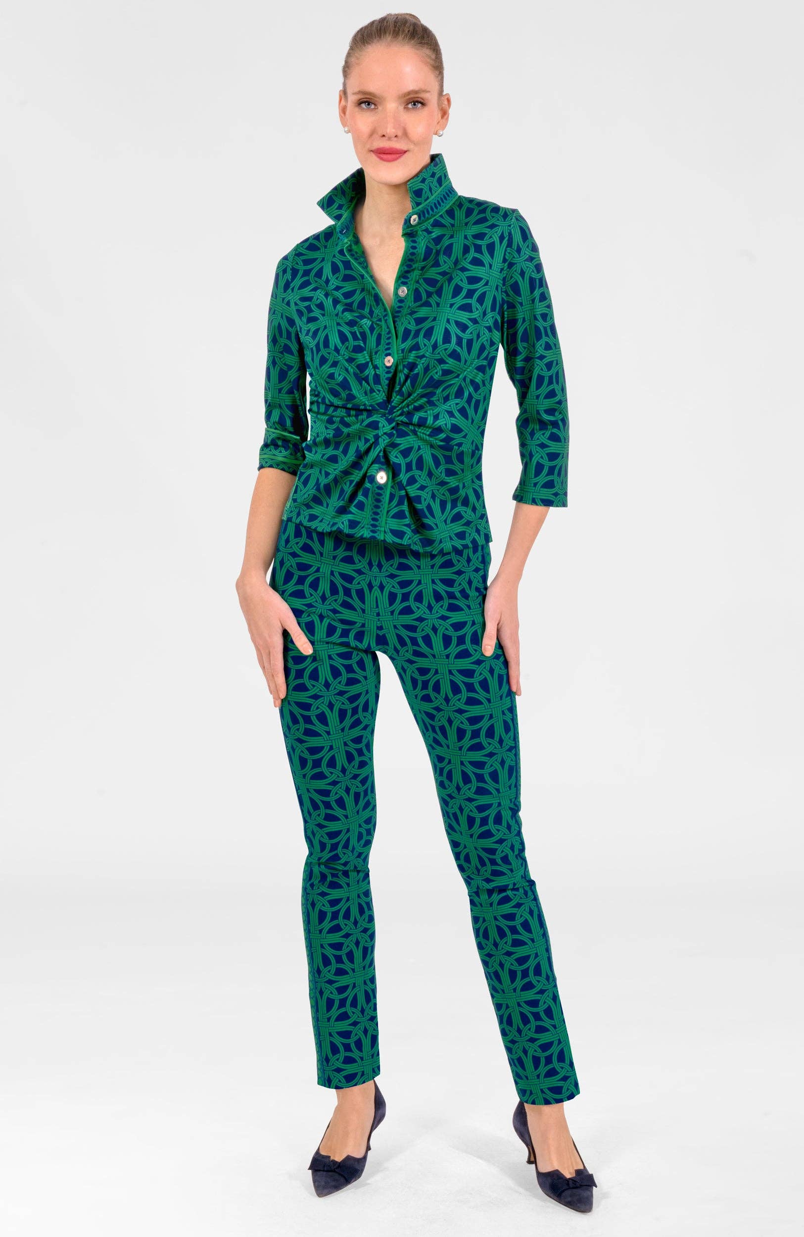 Gretchen Scott LLC – wholesale Buttoned-down shirt – Women's – Twist & Shout Top - Ring Toss3