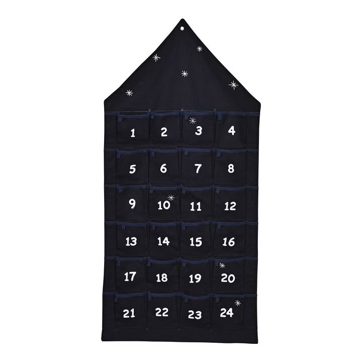 Wurm - Wholesale Advent Calendar - Advent calendar house made of textile, black (W/H) 48x96cm