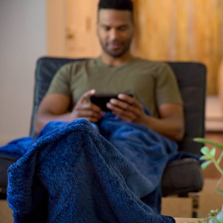 Blanket With a Foot Pocket in Marvelous Midnight for wholesale by PediPocket: The Foot Pocket Blanket