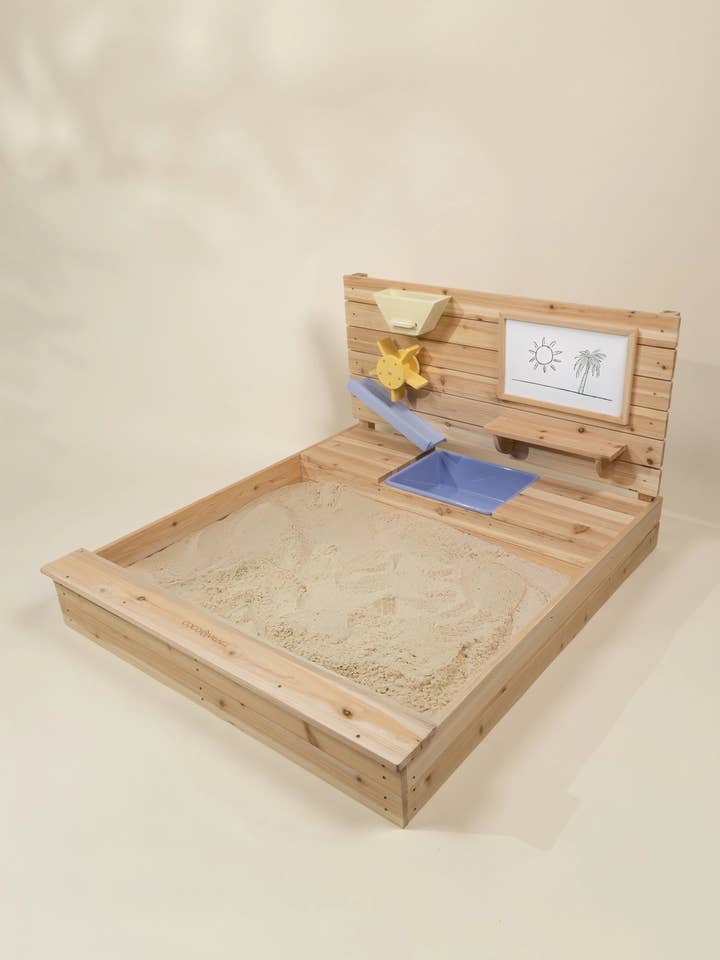 Wooden Sandpit with Cover for wholesale by Coco Village