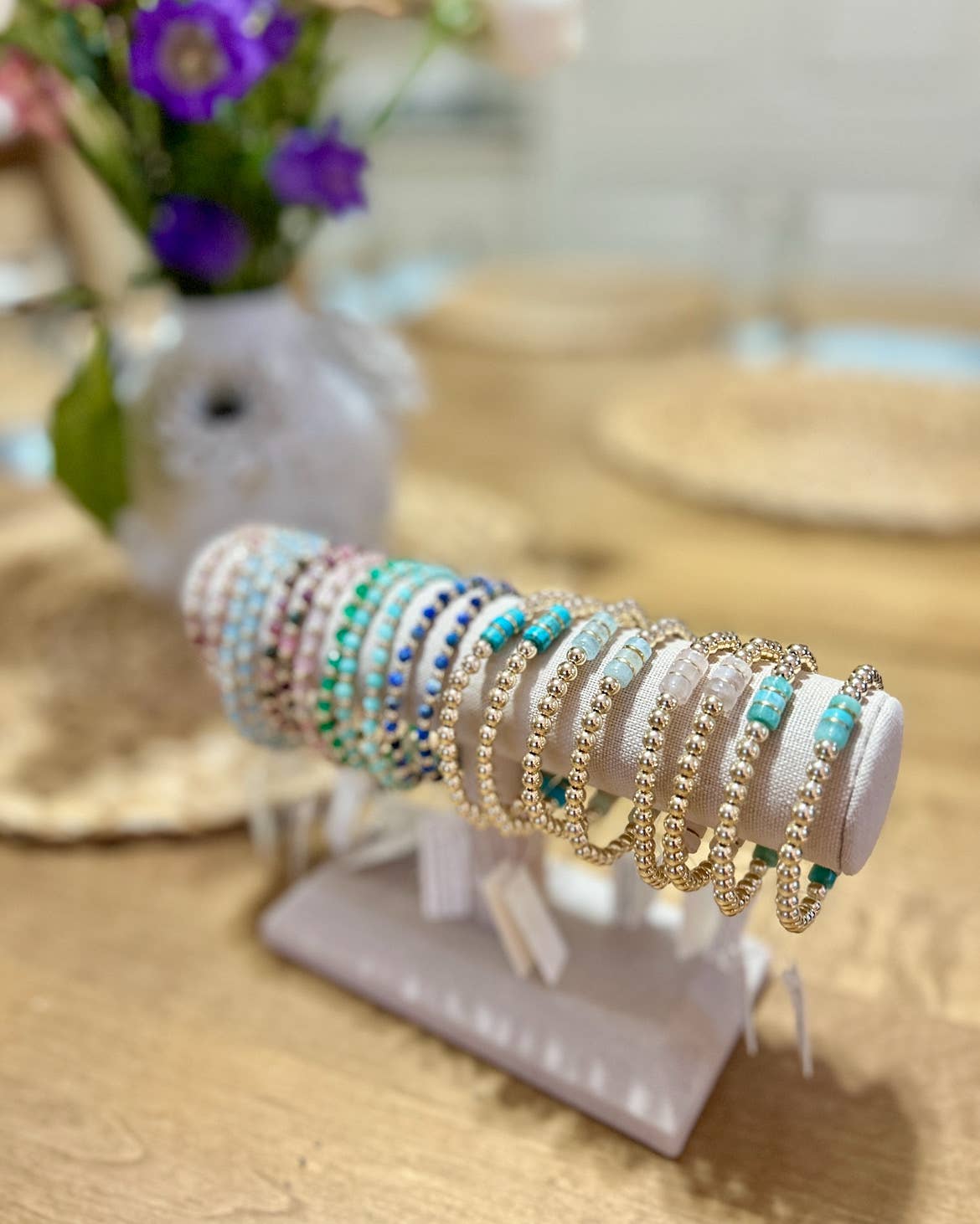 Kaylie Dawn Jewelry - Wholesale Jewelry Stand & Display - Jewelry Displays - Bracelet Bar or Grid - Linen Covered10