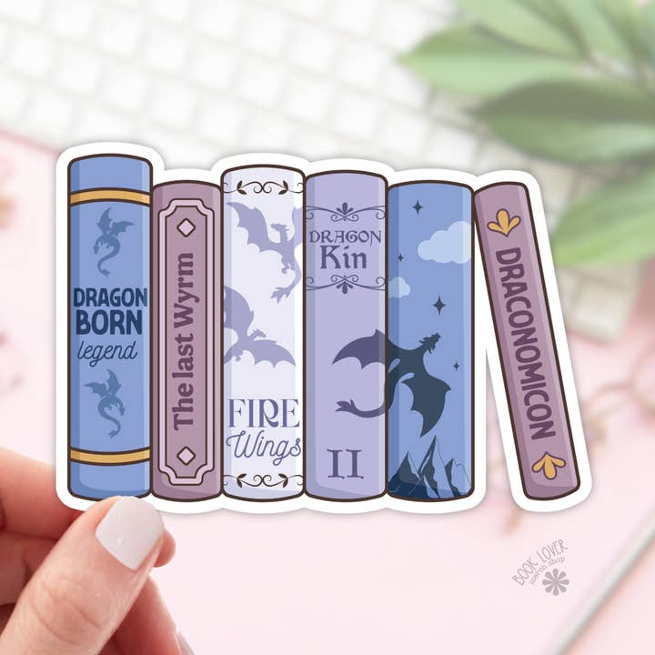 Pegatinas de Libros de Dragones / Pegatinas Literarias / Regalo para Amantes de los Libros para venta al por mayor de Book Lover Merch Shop