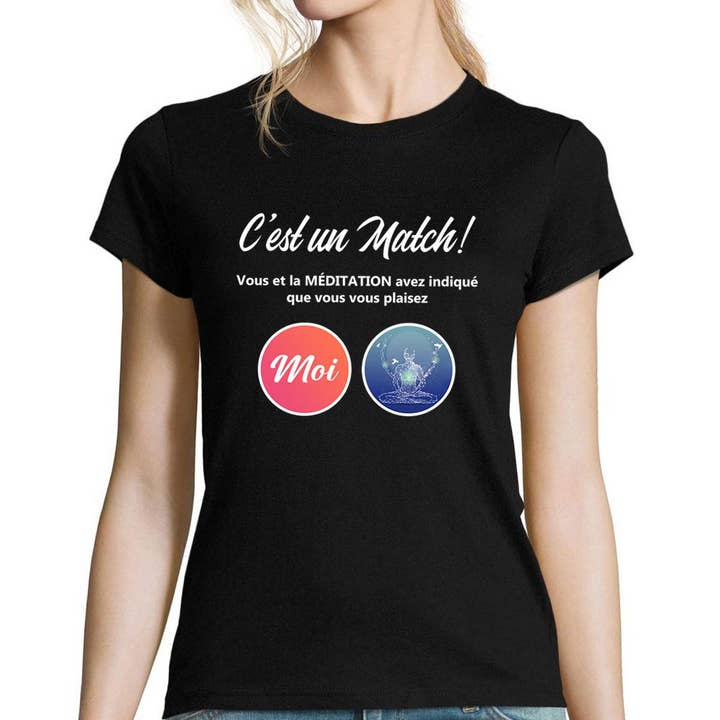 T-shirt Femme Méditation Parodie site de rencontre pour la vente par Planetee
