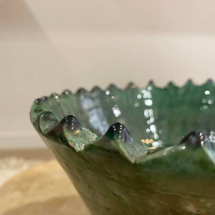 Berber Designers - Wholesale Decorative plate/dish/bowl - Green Henna Bowl • Size M2