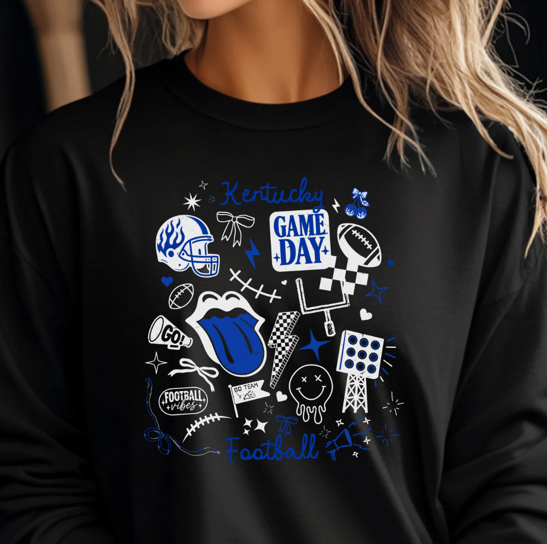 Kiki's Boutique - Wholesale Graphic Sweatshirt - Women's - UK Kentucky Doodle Tee or Sweatshirt1