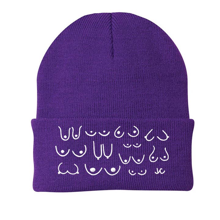 Titty City Design – wholesale Beanie – Women's – Purple Boobie Beanie