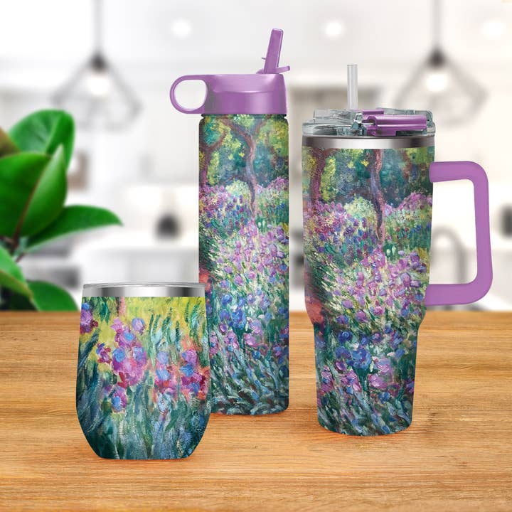 RainCaper - Wholesale Insulated Mug/Tumbler - Stemless Wine Tumbler - Monet Garden at Giverny4