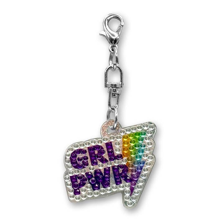 Girl Power Rhinestone Bag Charm for wholesale by StickerBeans