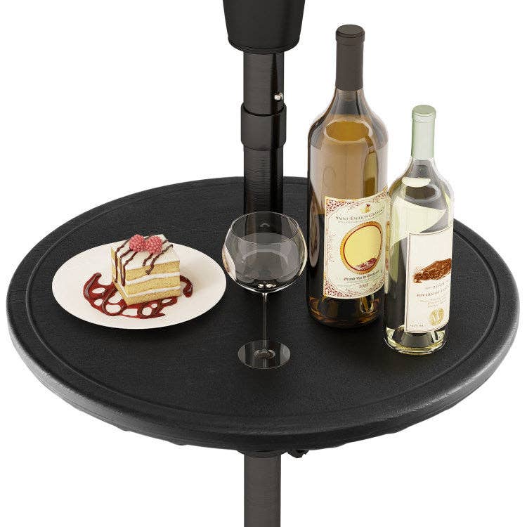 Noir Table d'extérieur ajustable de 51 cm avec trou de 3,8 cm pour parasol en vente sur Faire6