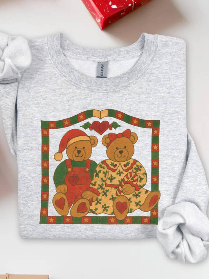 Urlaub Vintage Bären Oma Weihnachts-T-Shirt oder Rundhals-Pullover für den Großhandel von Jolene's Boutique
