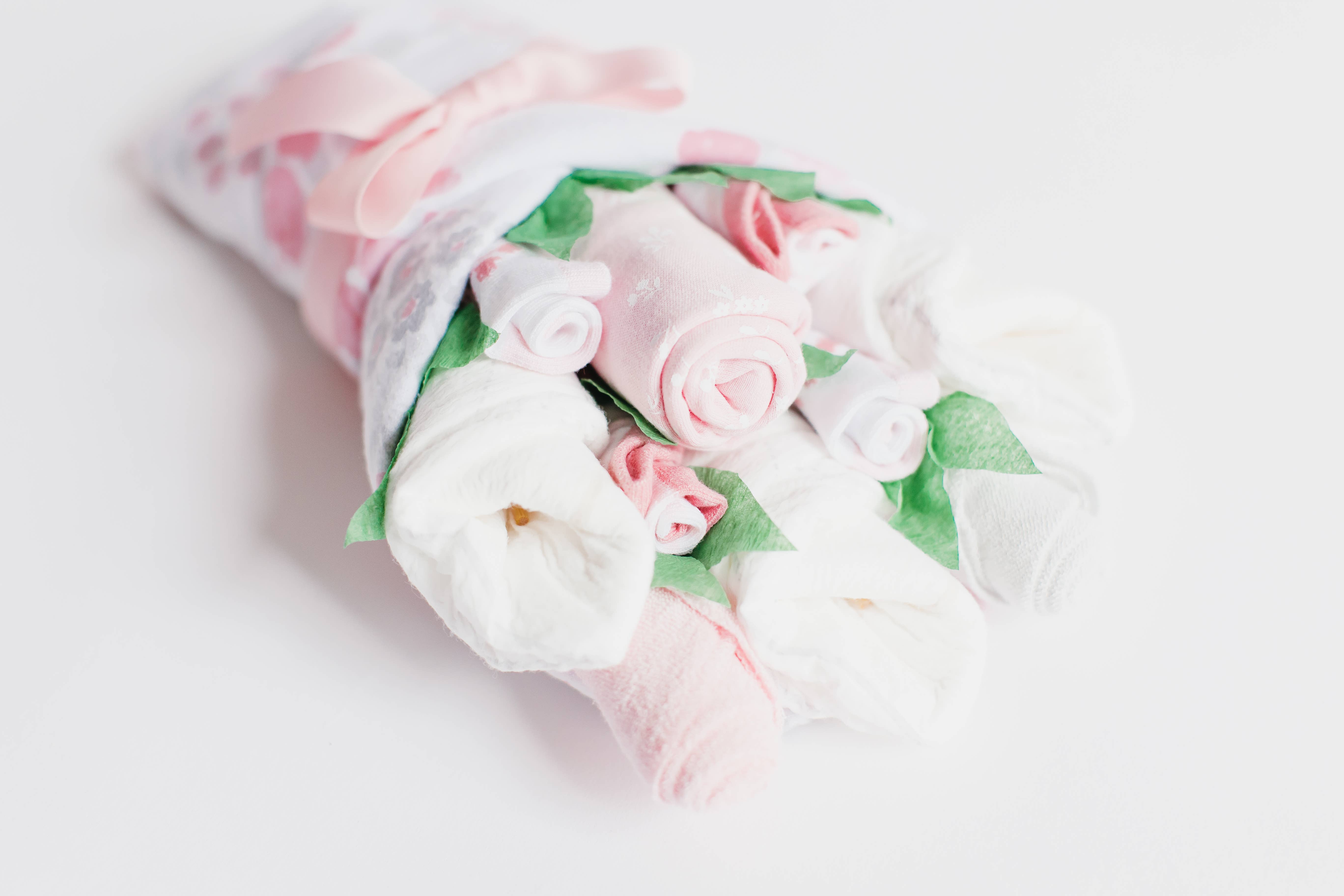 Baby Blossom Company - Wholesale New Mom Gift Box/Set - New Baby Girl Gift Layette Bouquet - Floral4