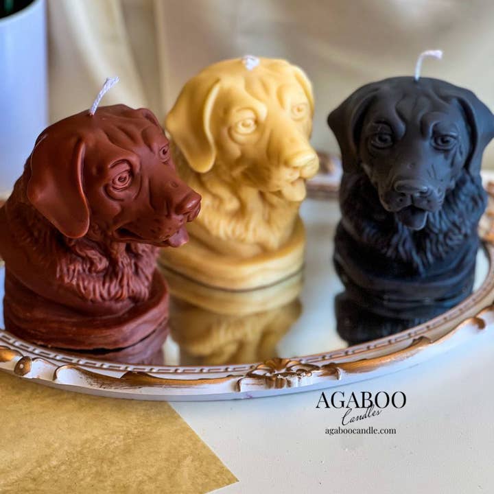 Agaboo Candle - Vente Bougies originales - Jolie bougie en forme de tête de chien 4,5 x 4 po - Animaux1