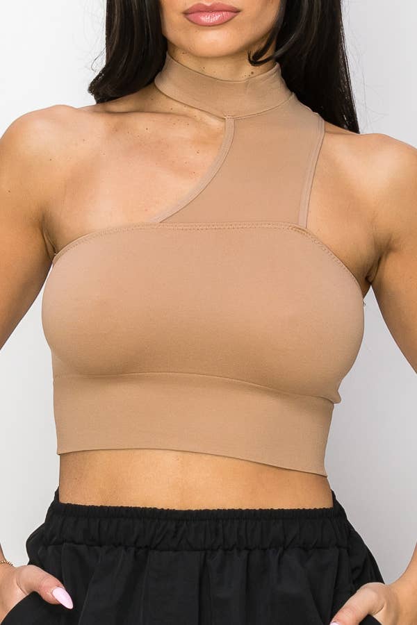 ANWND – Großhandel Strickoberteil – Damen – 51640 ÄRMELLOSES CROP-TOP MIT STEHKRAGEN3