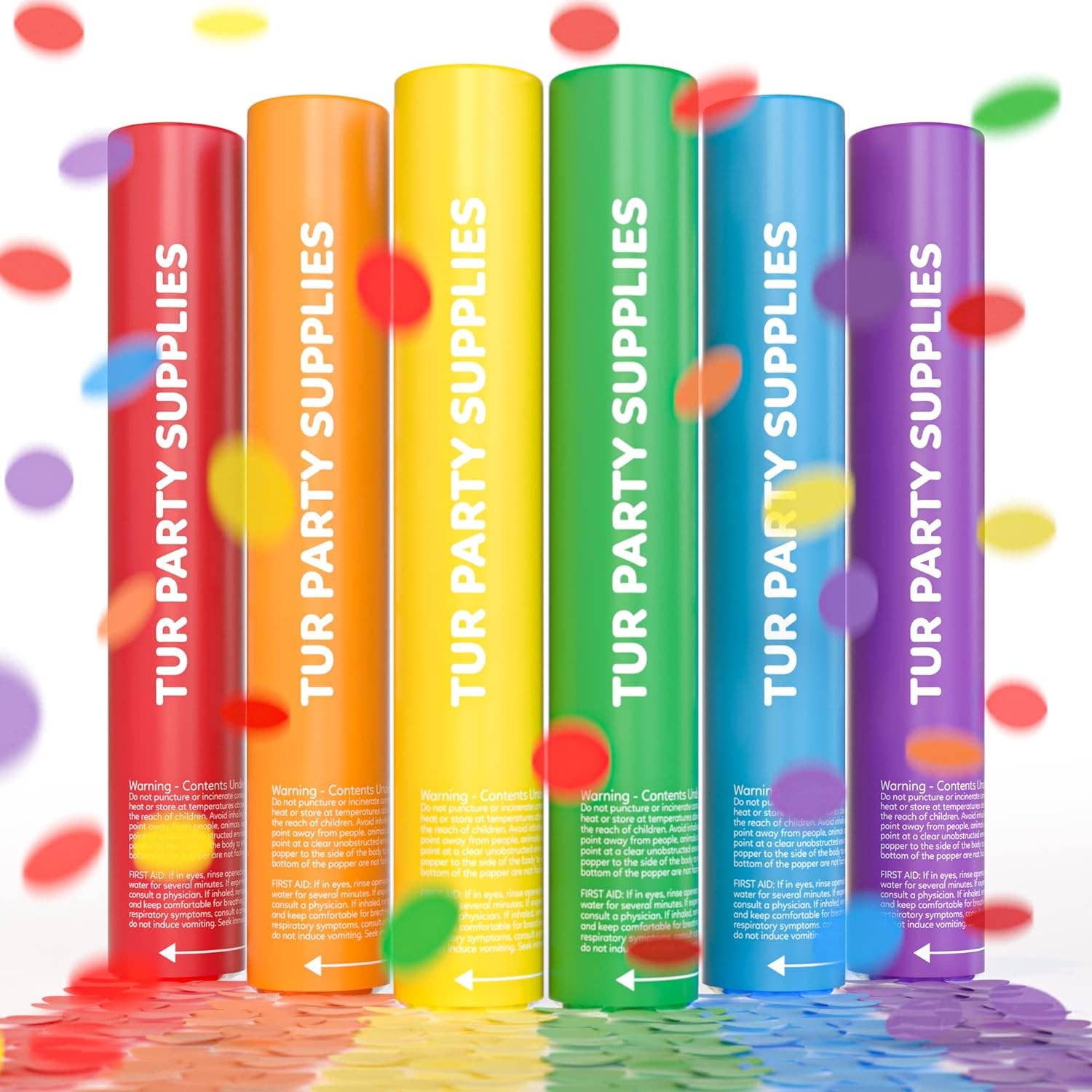 TUR Party Supplies - Wholesale Confetti - Biodegradable Rainbow Confetti Cannon Poppers0