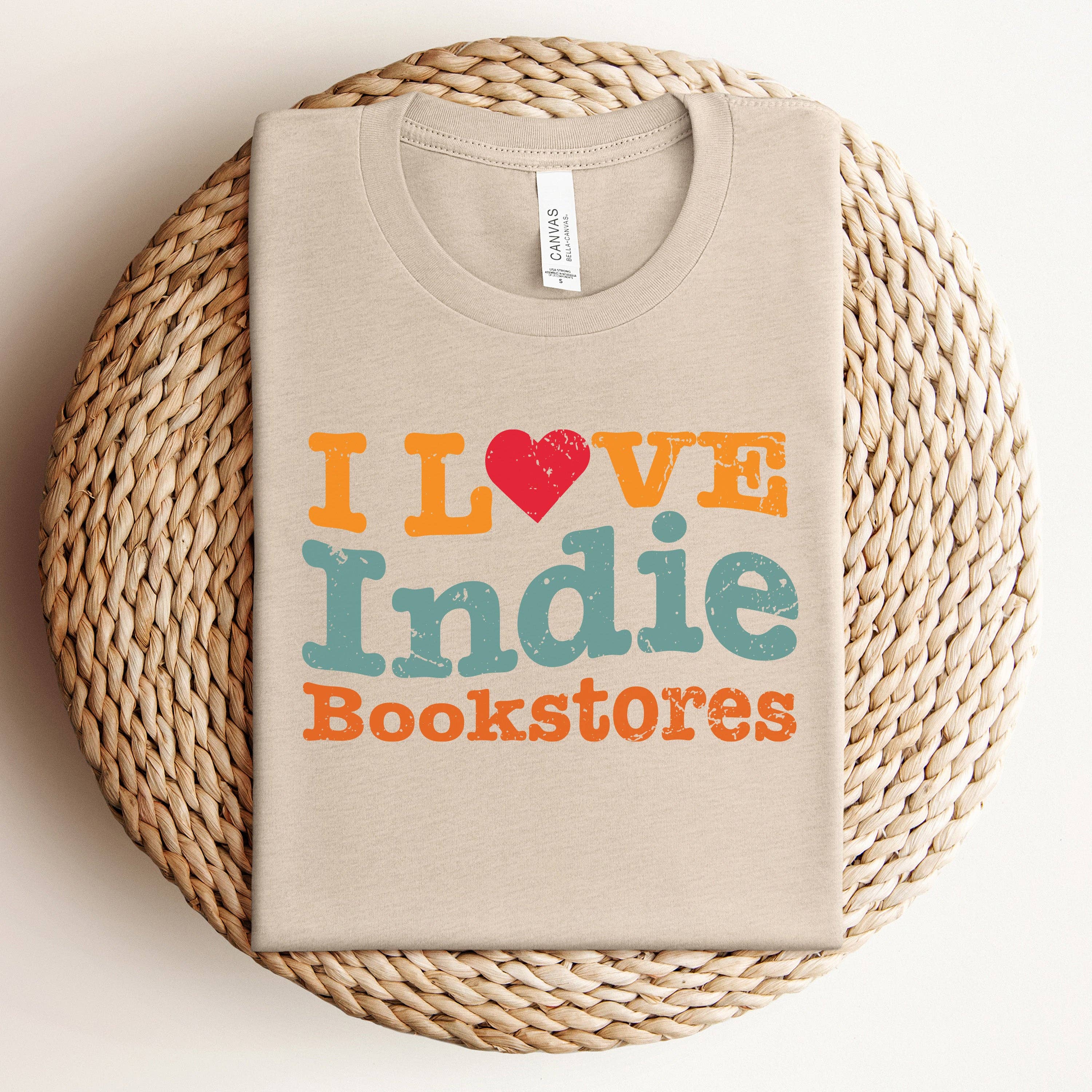The Obstinate Octopus - Wholesale Screen Printed T-Shirt - Women's - "I Love Indie Bookstores" Wave Tee4