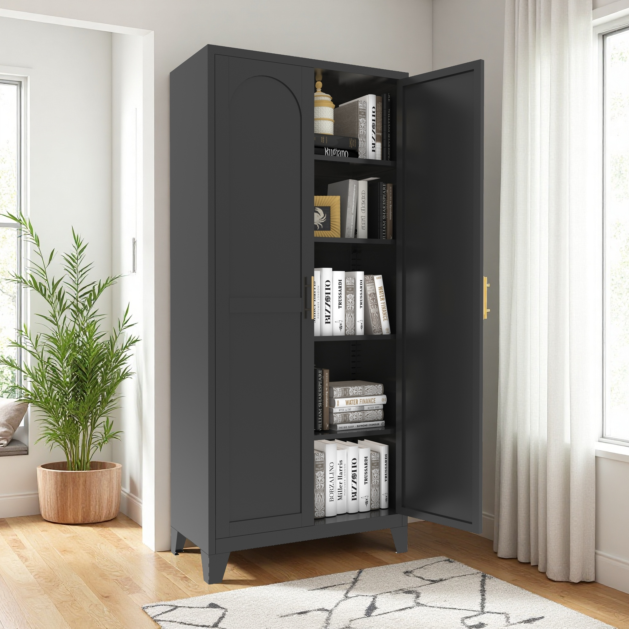 HOMYCASA DESIGN INC - Vente Armoire - Armoire de rangement Shapely Doors avec étagères réglables15
