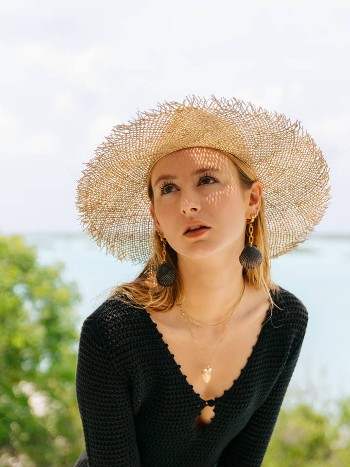 The Ahna Shell Earrings (Chain) for wholesale by Reshelled Jewelry