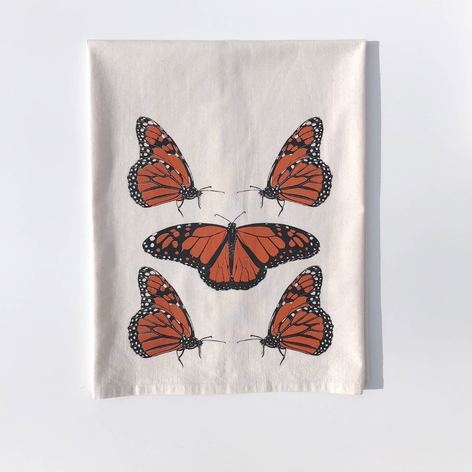 Sprouted Designs - Vente Torchons - Torchon en sac de farine Papillon Monarque1