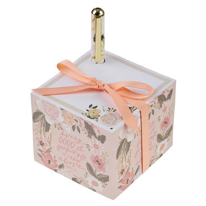 Note Block with Pen Every Good & Perfect Gift James 1:17 for wholesale by Christian Art Gifts