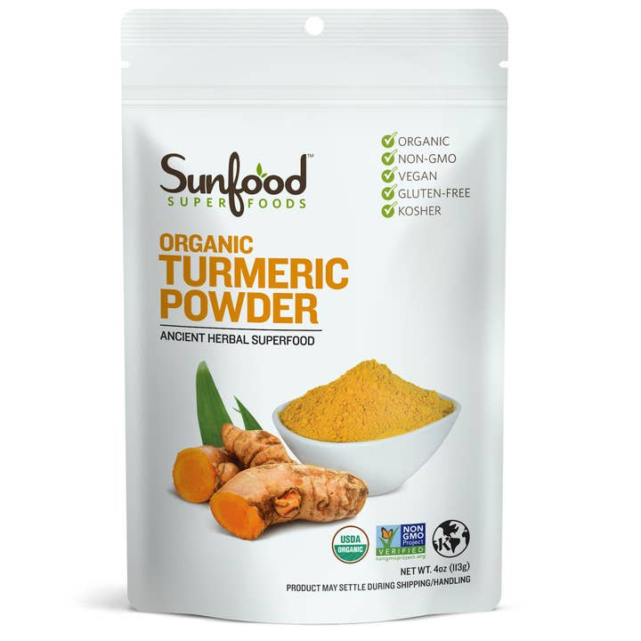Turmeric Powder, 4oz for wholesale by Sunfood Superfoods