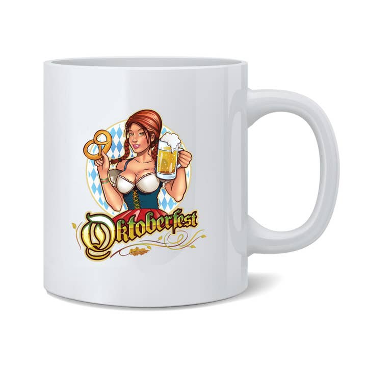 Tasse à café en céramique Oktoberfest Beer Waitress pour la vente par Gotham Gifts