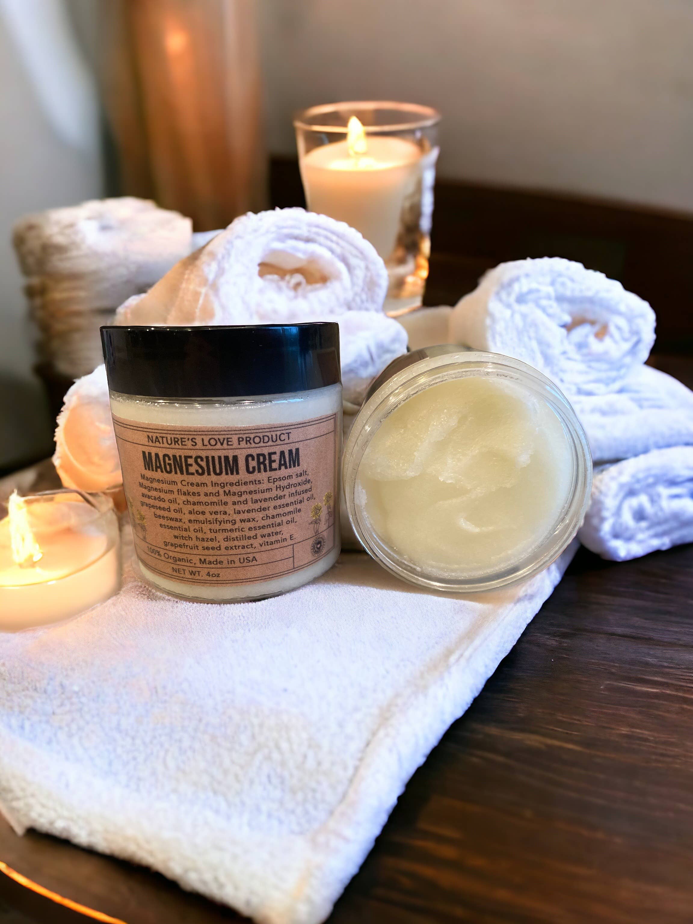 Nature's Love Product - Wholesale Body Cream/Lotion - 4 oz Magnesium Cream