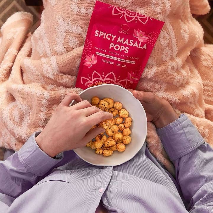 Karma Wellness Kitchen - Vente Encas soufflé - Graines de nénuphar soufflées - Masala épicé - Snack4